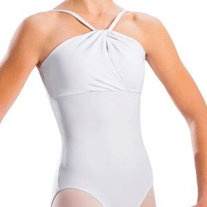 Motionwear Drape Front Leotard White